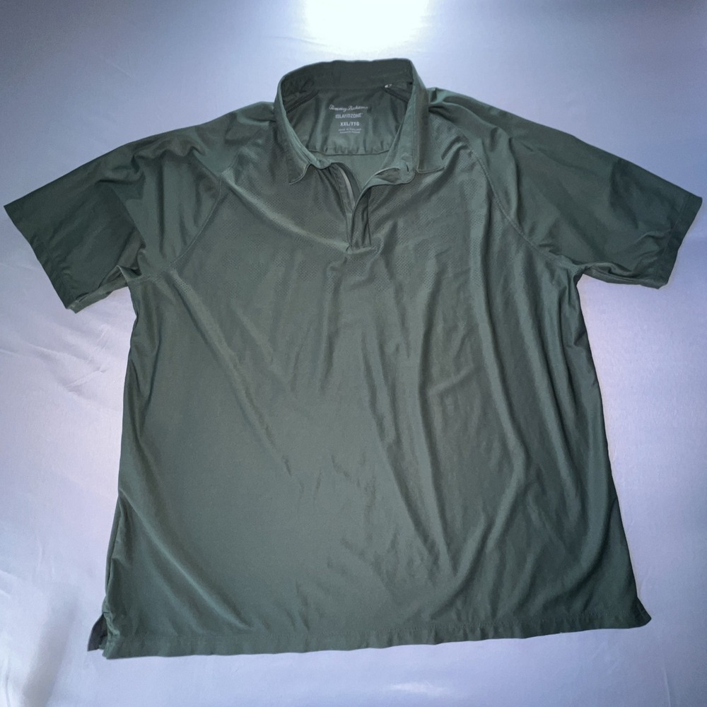 Tommy Bahama IslandZone Mens XXL Sage Green Short Sleeve Performance Polo Shirt
